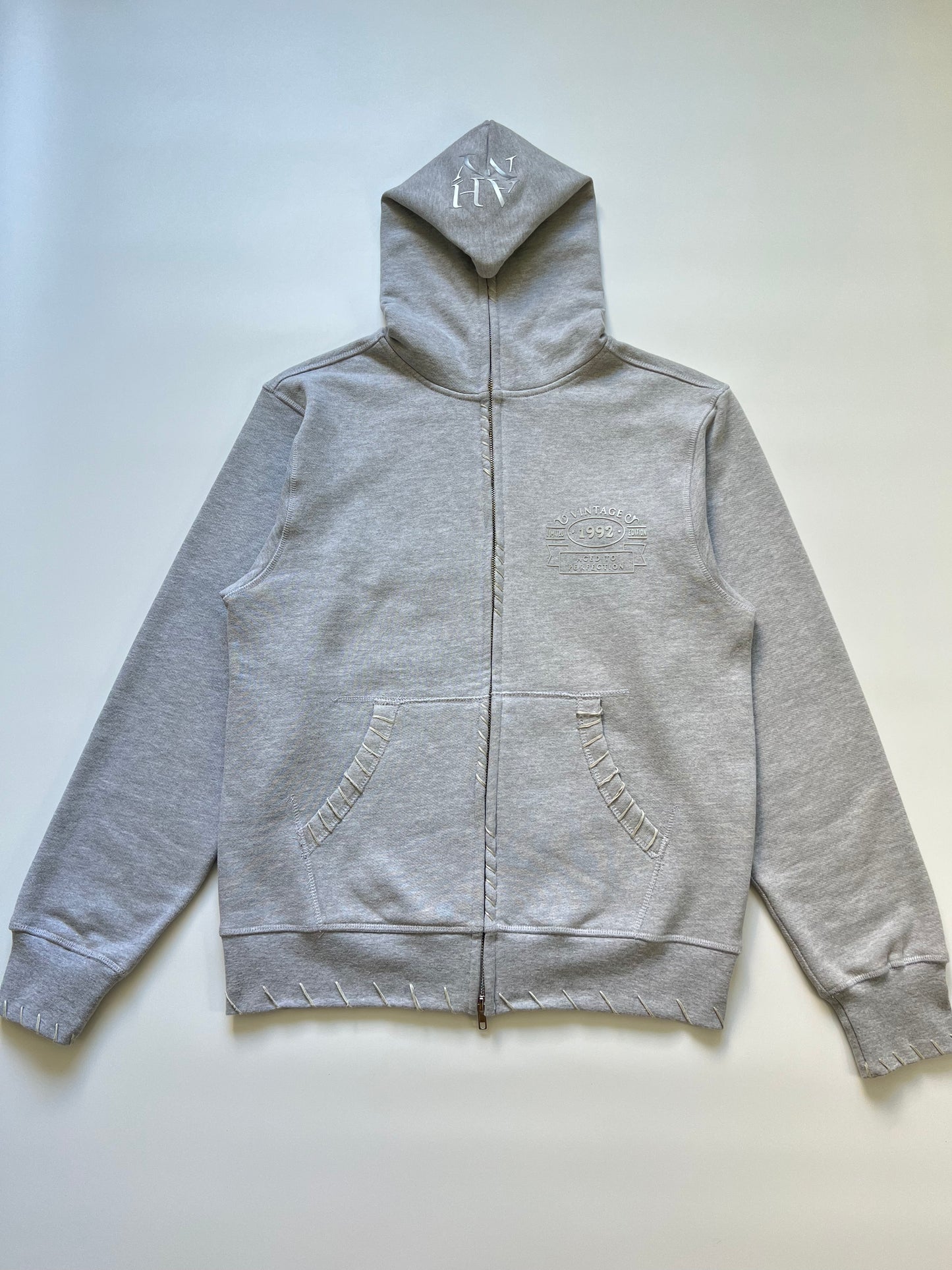 Custom Vintage Double Zip Hoodie